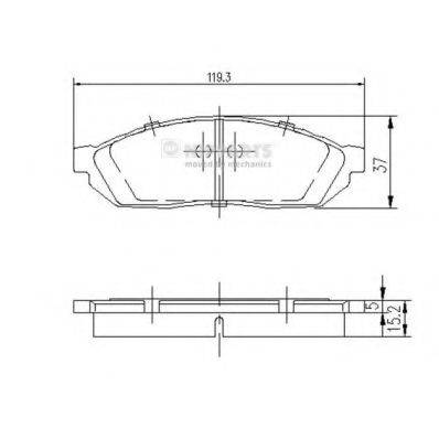 NIPPARTS J3604004 Комплект гальмівних колодок, дискове гальмо