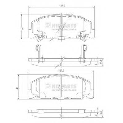 NIPPARTS J3604027 Комплект гальмівних колодок, дискове гальмо