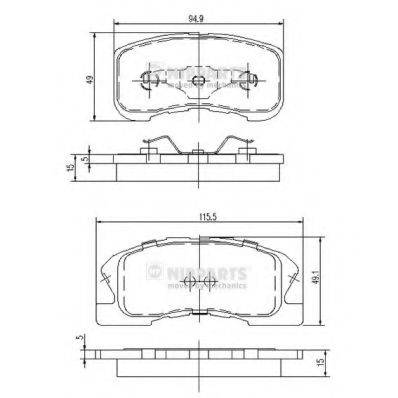 NIPPARTS J3606019 Комплект гальмівних колодок, дискове гальмо