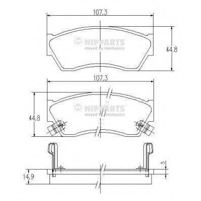 NIPPARTS J3608005 Комплект гальмівних колодок, дискове гальмо