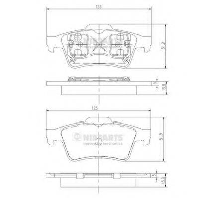 NIPPARTS J3611045 Комплект гальмівних колодок, дискове гальмо