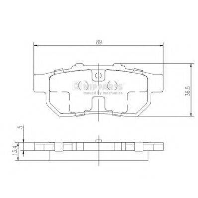 NIPPARTS J3614007 Комплект гальмівних колодок, дискове гальмо