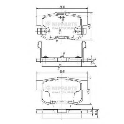 NIPPARTS J3614008 Комплект гальмівних колодок, дискове гальмо