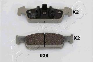 ASHIKA 5000039 Комплект гальмівних колодок, дискове гальмо