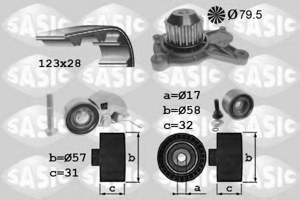 SASIC 3906075 Водяний насос + комплект зубчастого ременя