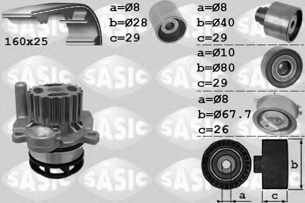 SASIC 3906078 Водяний насос + комплект зубчастого ременя