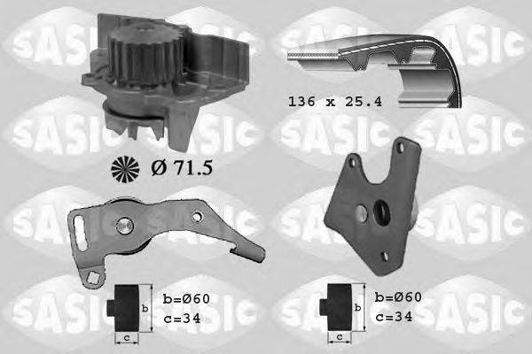 SASIC 3900018 Водяний насос + комплект зубчастого ременя