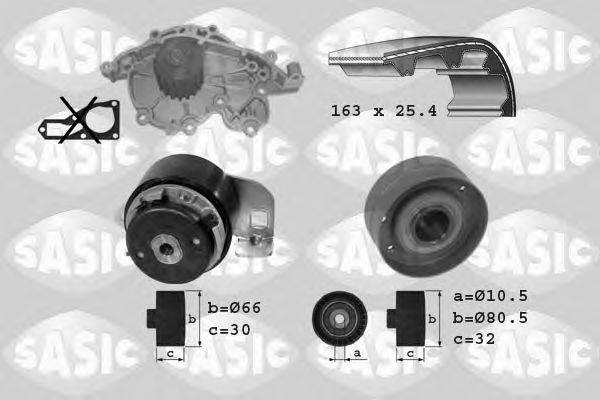 SASIC 3904001 Водяний насос + комплект зубчастого ременя