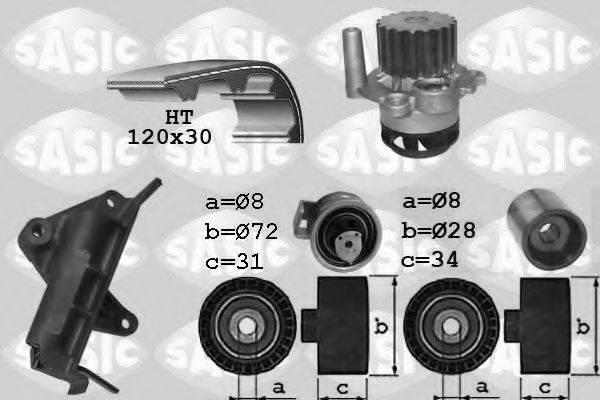 SASIC 3906021 Водяний насос + комплект зубчастого ременя