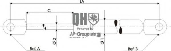 JP GROUP 1481202209 Газова пружина, кришка багажника