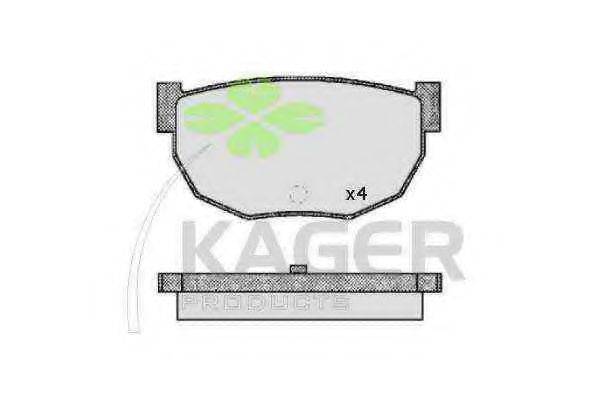 KAGER 350270 Комплект гальмівних колодок, дискове гальмо