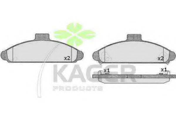 KAGER 350296 Комплект гальмівних колодок, дискове гальмо