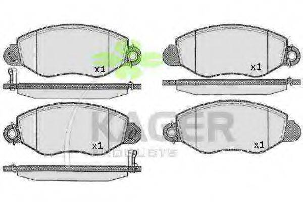 KAGER 350546 Комплект гальмівних колодок, дискове гальмо