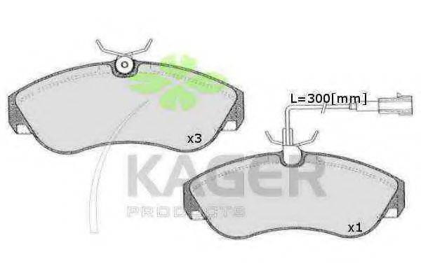 KAGER 350630 Комплект гальмівних колодок, дискове гальмо