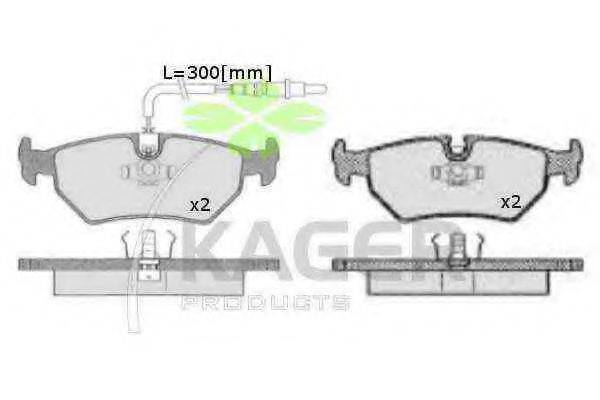 KAGER 350632 Комплект гальмівних колодок, дискове гальмо