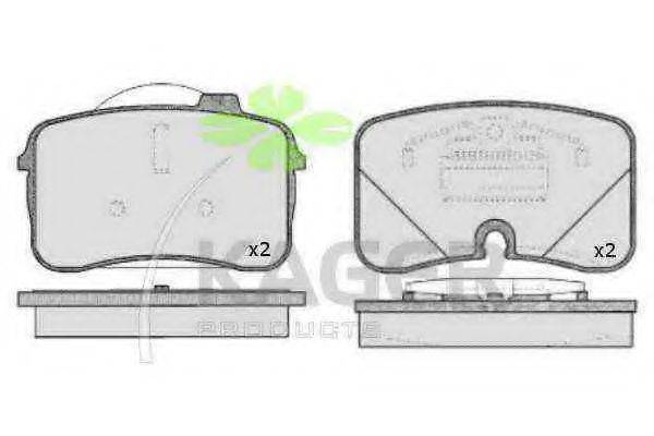 KAGER 350653 Комплект гальмівних колодок, дискове гальмо