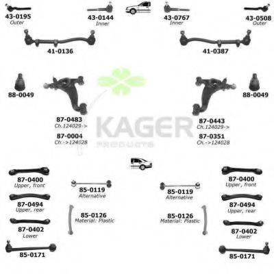 KAGER 800324 Підвіска колеса