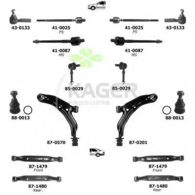 KAGER 800398 Підвіска колеса