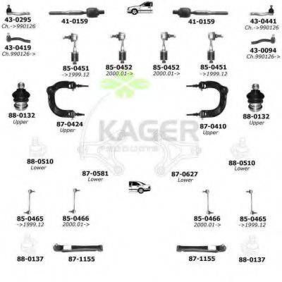 KAGER 800590 Підвіска колеса