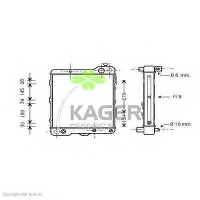 KAGER 310008 Радіатор, охолодження двигуна