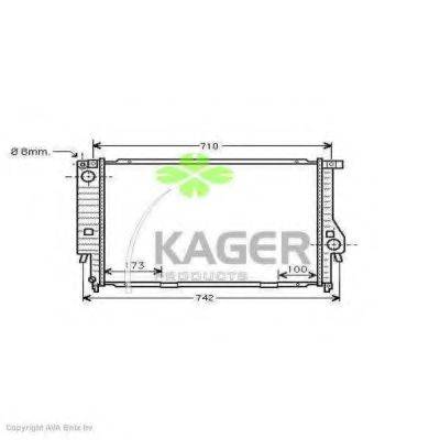 KAGER 310128 Радіатор, охолодження двигуна