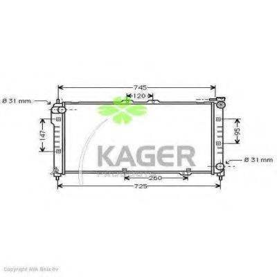 KAGER 310724 Радіатор, охолодження двигуна