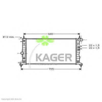 KAGER 310787 Радіатор, охолодження двигуна