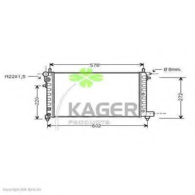 KAGER 310864 Радіатор, охолодження двигуна