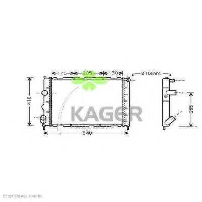 KAGER 310970 Радіатор, охолодження двигуна