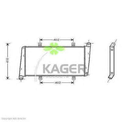 KAGER 311145 Радіатор, охолодження двигуна