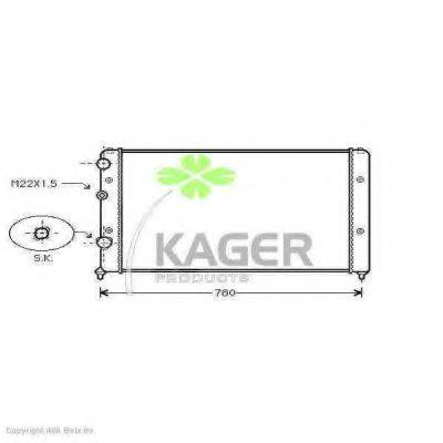 KAGER 311205 Радіатор, охолодження двигуна