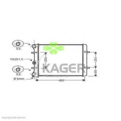 KAGER 311215 Радіатор, охолодження двигуна