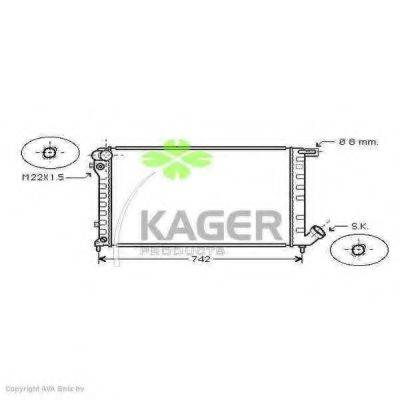 KAGER 311803 Радіатор, охолодження двигуна