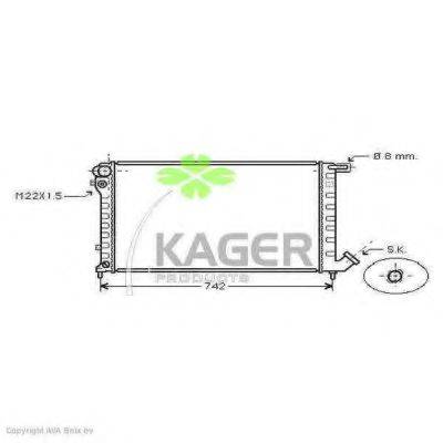 KAGER 311806 Радіатор, охолодження двигуна