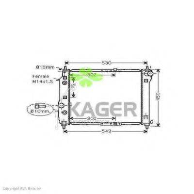 KAGER 312442 Радіатор, охолодження двигуна