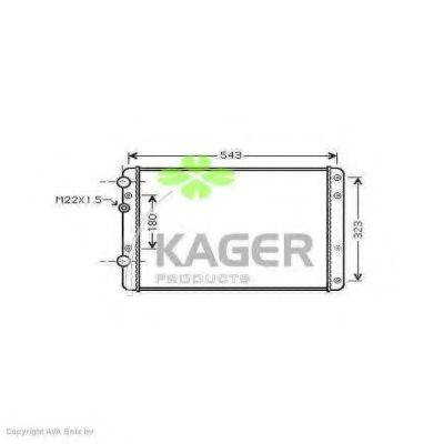 KAGER 312608 Радіатор, охолодження двигуна