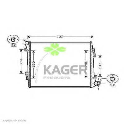 KAGER 312835 Радіатор, охолодження двигуна