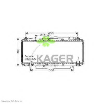 KAGER 313014 Радіатор, охолодження двигуна