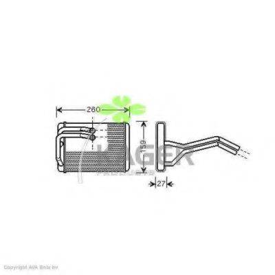 KAGER 320151 Теплообмінник, опалення салону