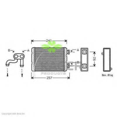 KAGER 320181 Теплообмінник, опалення салону