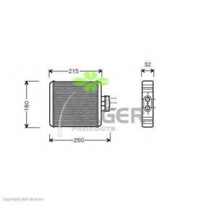 KAGER 320258 Теплообмінник, опалення салону