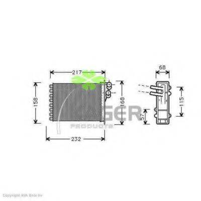 KAGER 320403 Теплообмінник, опалення салону