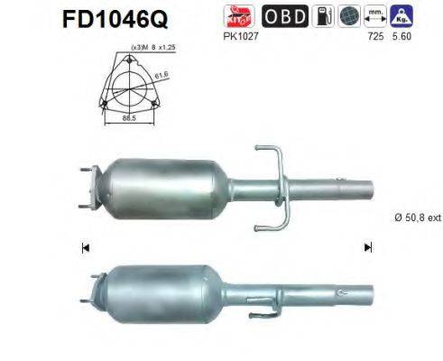 AS FD1046Q Саджовий/частковий фільтр, система вихлопу ОГ