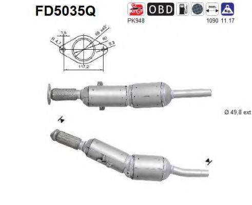 AS FD5035Q Саджовий/частковий фільтр, система вихлопу ОГ