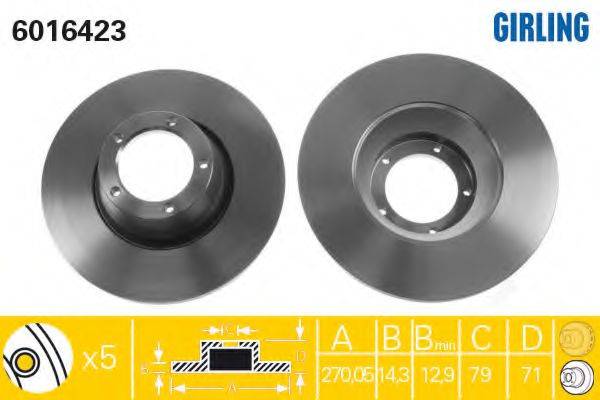 GIRLING 6016423 гальмівний диск