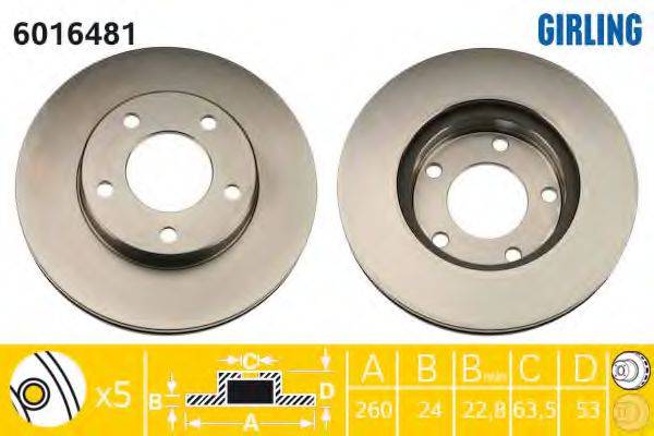 GIRLING 6016481 гальмівний диск