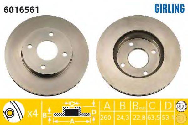 GIRLING 6016561 гальмівний диск
