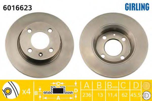 GIRLING 6016623 гальмівний диск