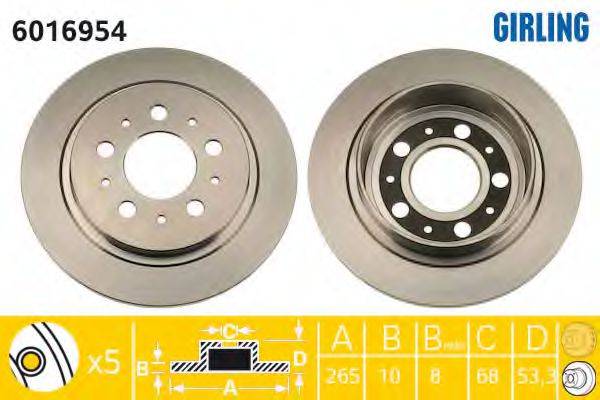 GIRLING 6016954 гальмівний диск