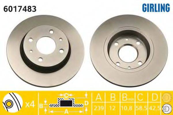 GIRLING 6017483 гальмівний диск